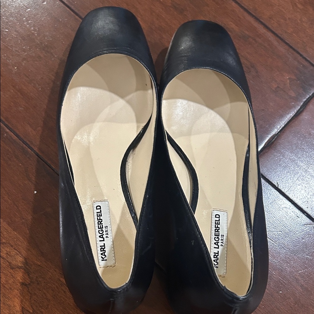 Karl Lagerfeld Black Leather Heels - Picture 13 of 13